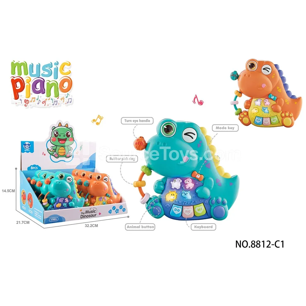 8-Pack Baby Early Education Electronic Keyboard Dinosaur Toy