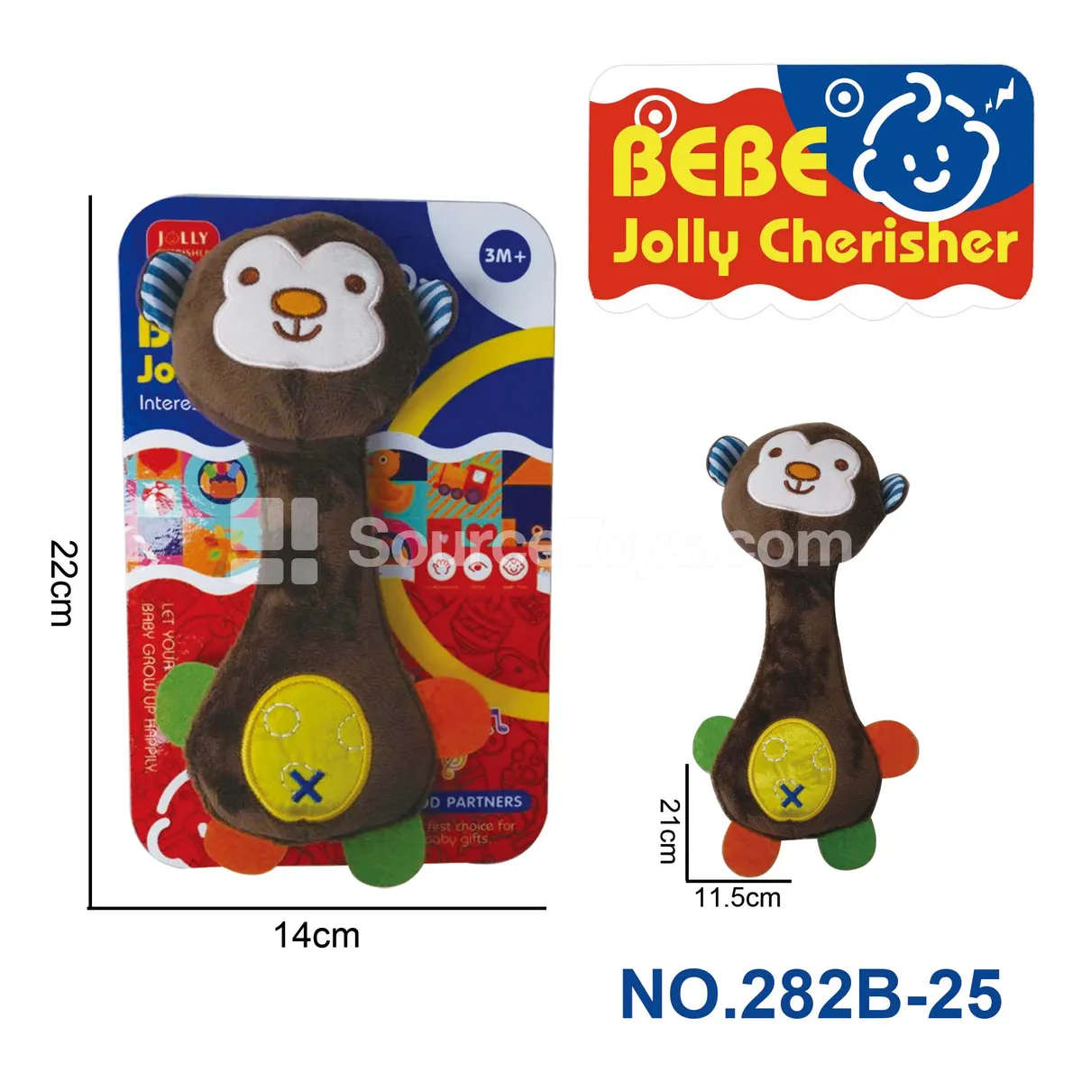Plush Comfort Toy Monkey with Squeaker