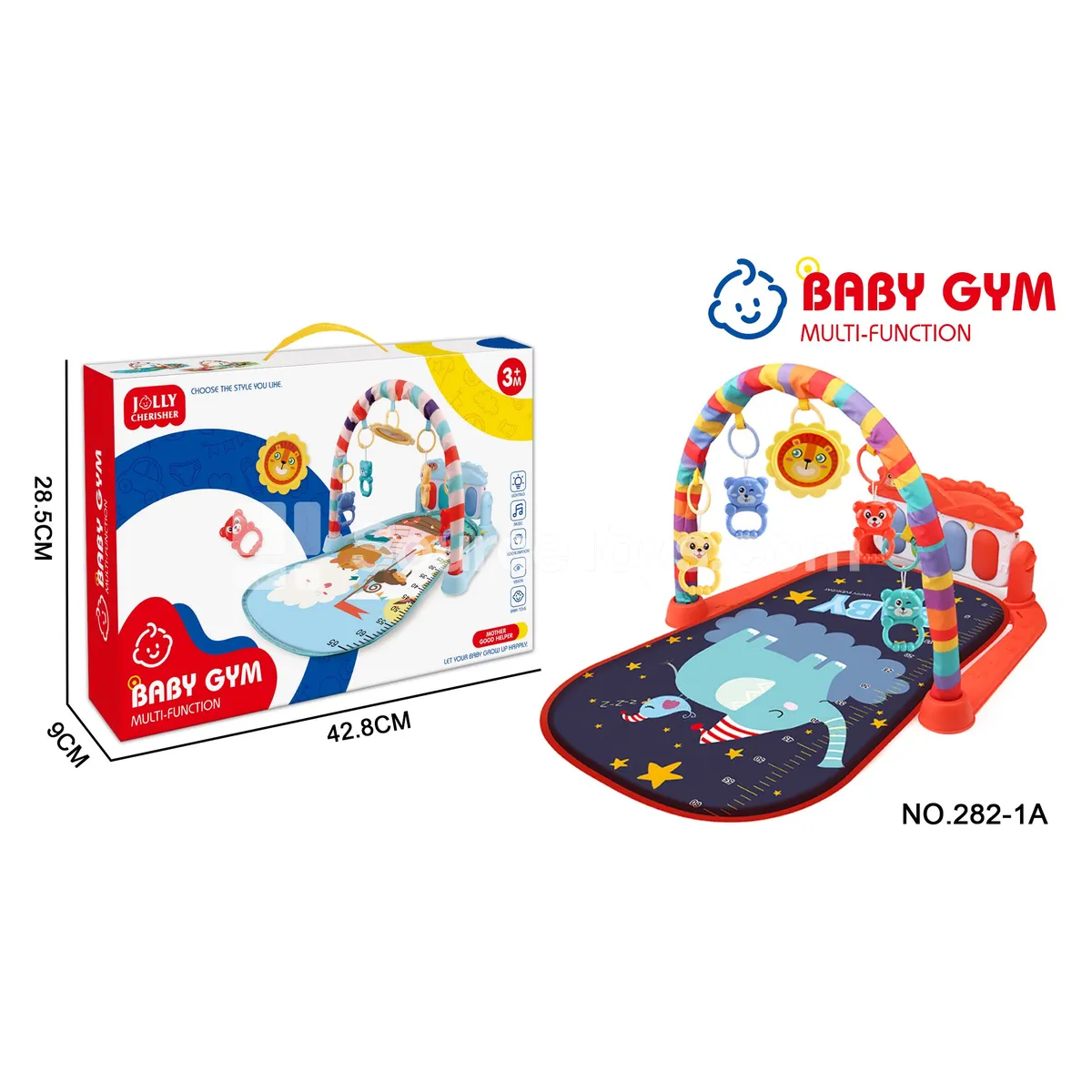 Baby Activity Gym with Foot Piano, Red Elephant Pattern Baby Activity Gym with Foot Piano, Red Elephant Pattern