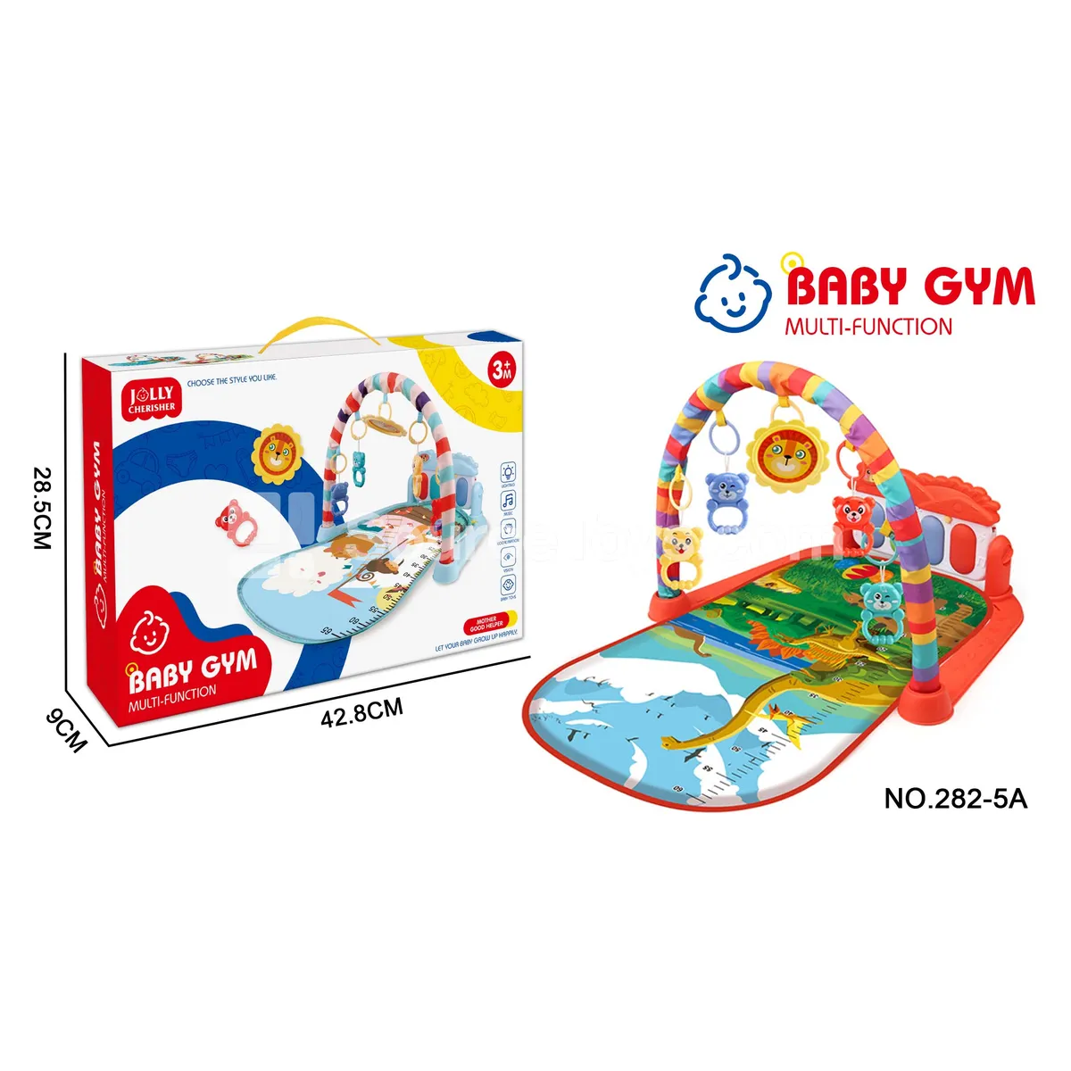 Dinosaur World Foot Piano Baby Playmat Red