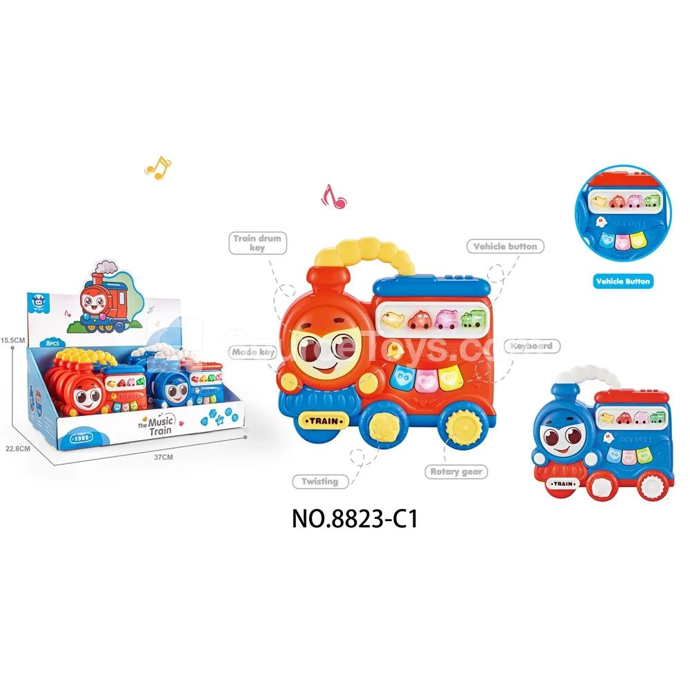 8-Pack Cartoon Train Electronic Keyboard, 2 Colors Assorted 8-Pack Cartoon Train Electronic Keyboard, 2 Colors Assorted