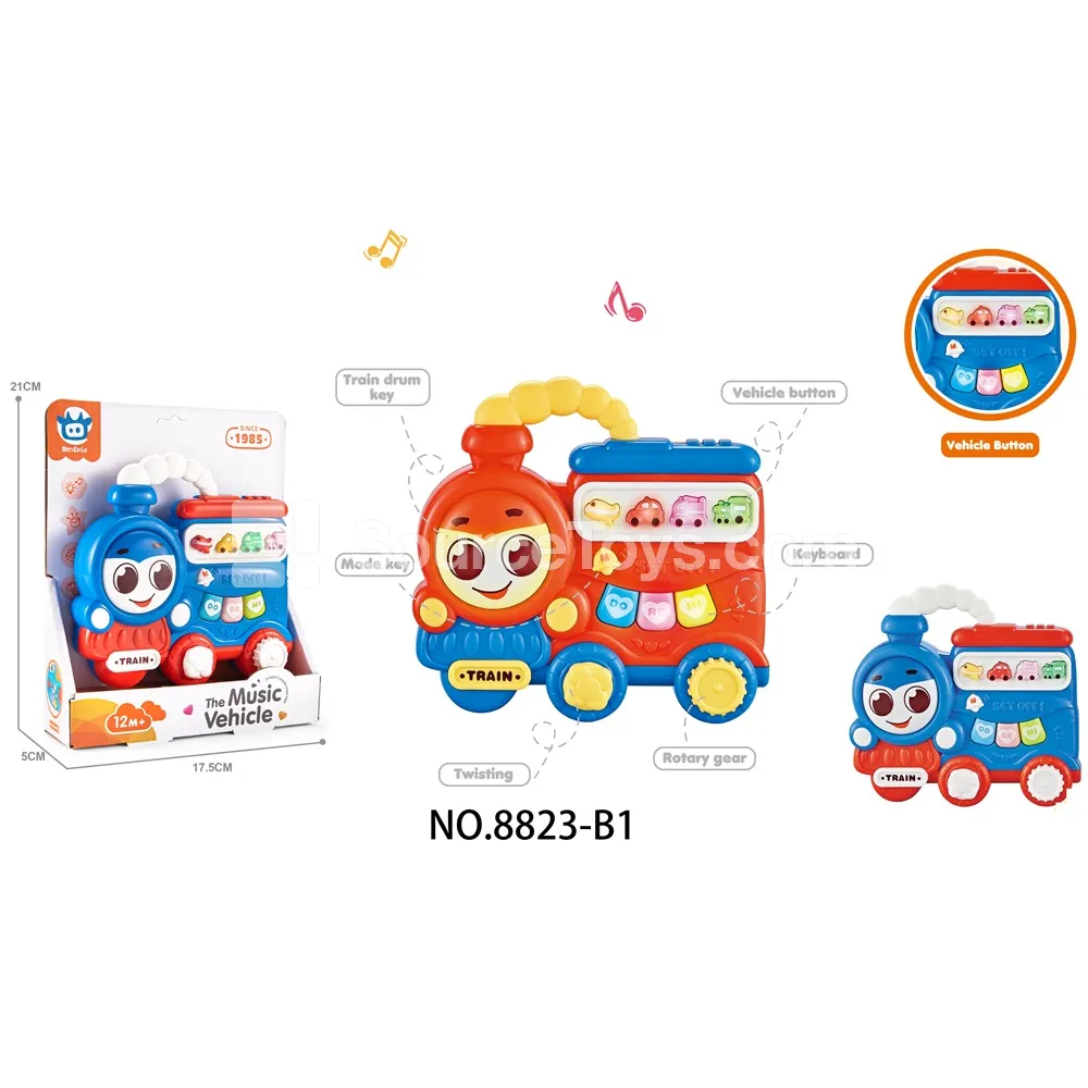 Cartoon Train Electronic Keyboard, 2 Colors Assorted Cartoon Train Electronic Keyboard, 2 Colors Assorted