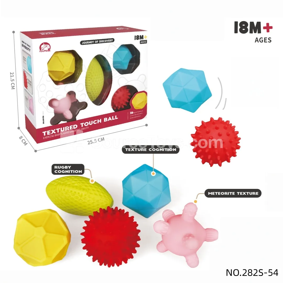 5-Pack Educational Soft Texture Balls for Babies 5-Pack Educational Soft Texture Balls for Babies