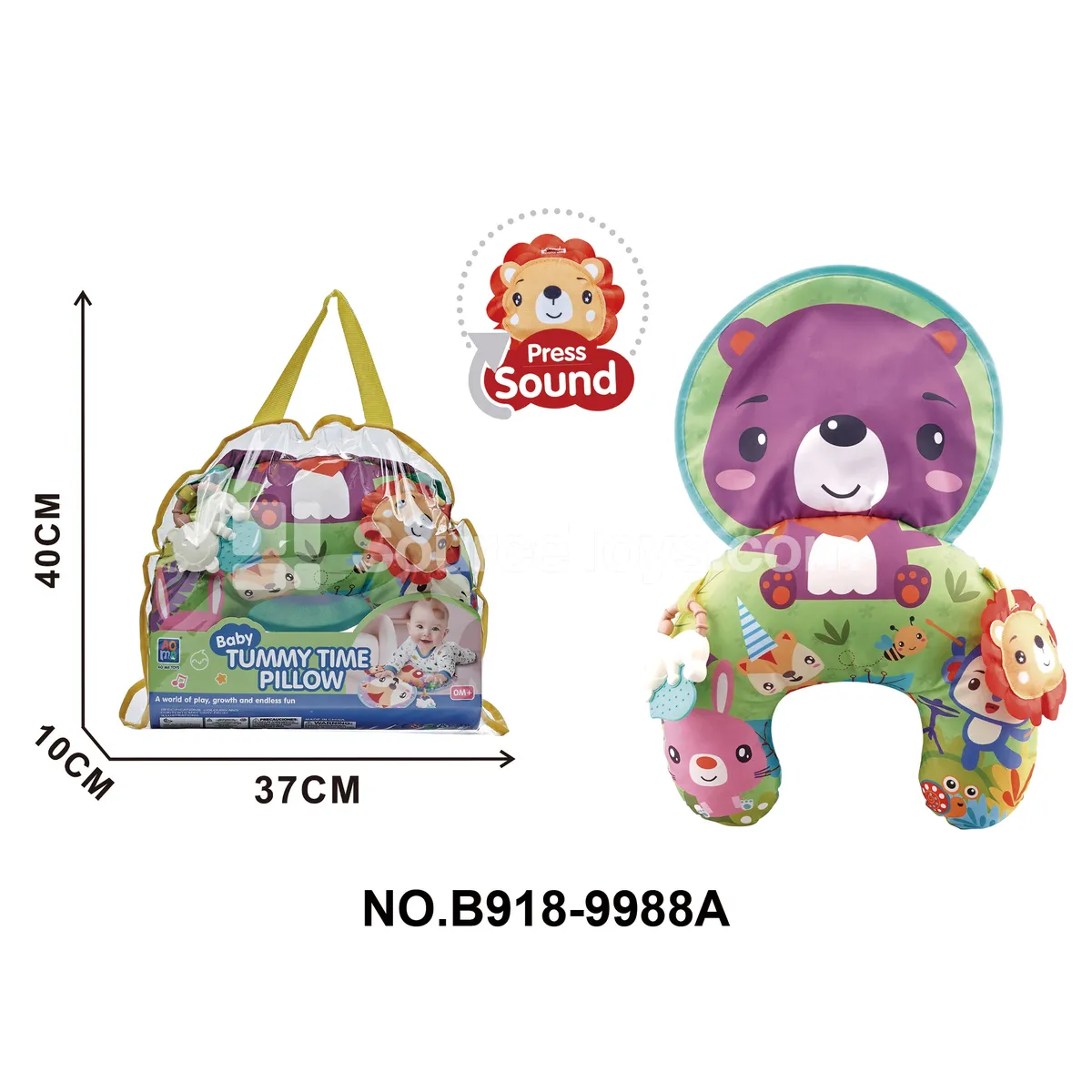 Baby Multi-Functional Teether Tummy Time Pillow (Lion Plush with Sound) Baby Multi-Functional Teether Tummy Time Pillow (Lion Plush with Sound)