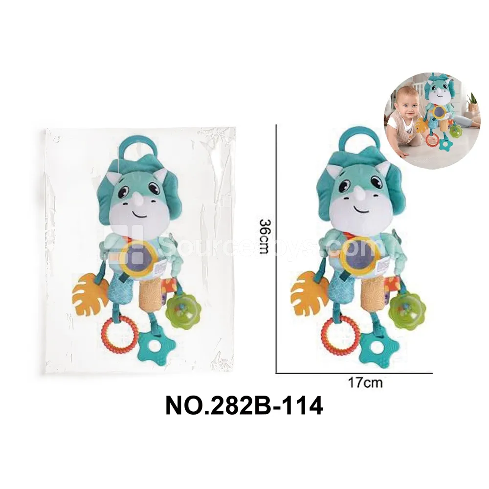 Cartoon Baby Multifunctional Teether Car Hanging Plush Dinosaur Cartoon Baby Multifunctional Teether Car Hanging Plush Dinosaur
