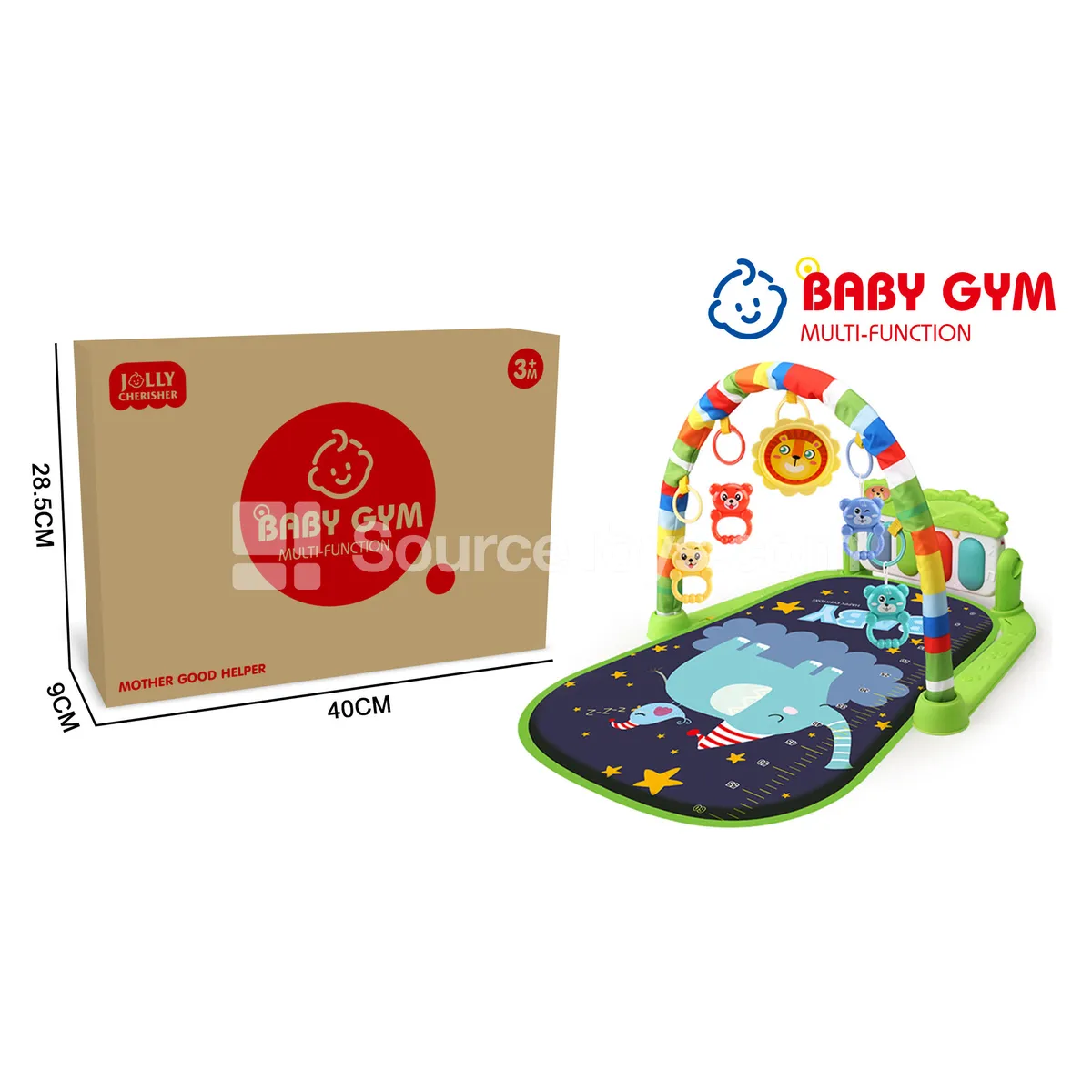 Baby Piano Mat with Kick Piano, Green Baby Piano Mat with Kick Piano, Green