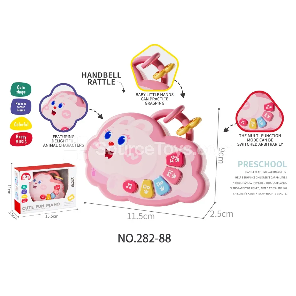Pink Rabbit Electronic Keyboard Toy