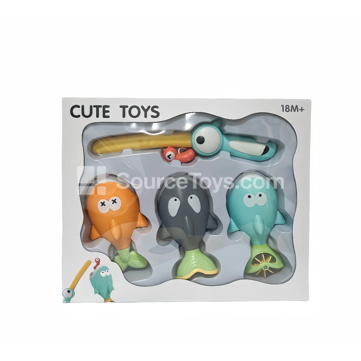 Woodpecker Fishing Rod Water Play Toy Set