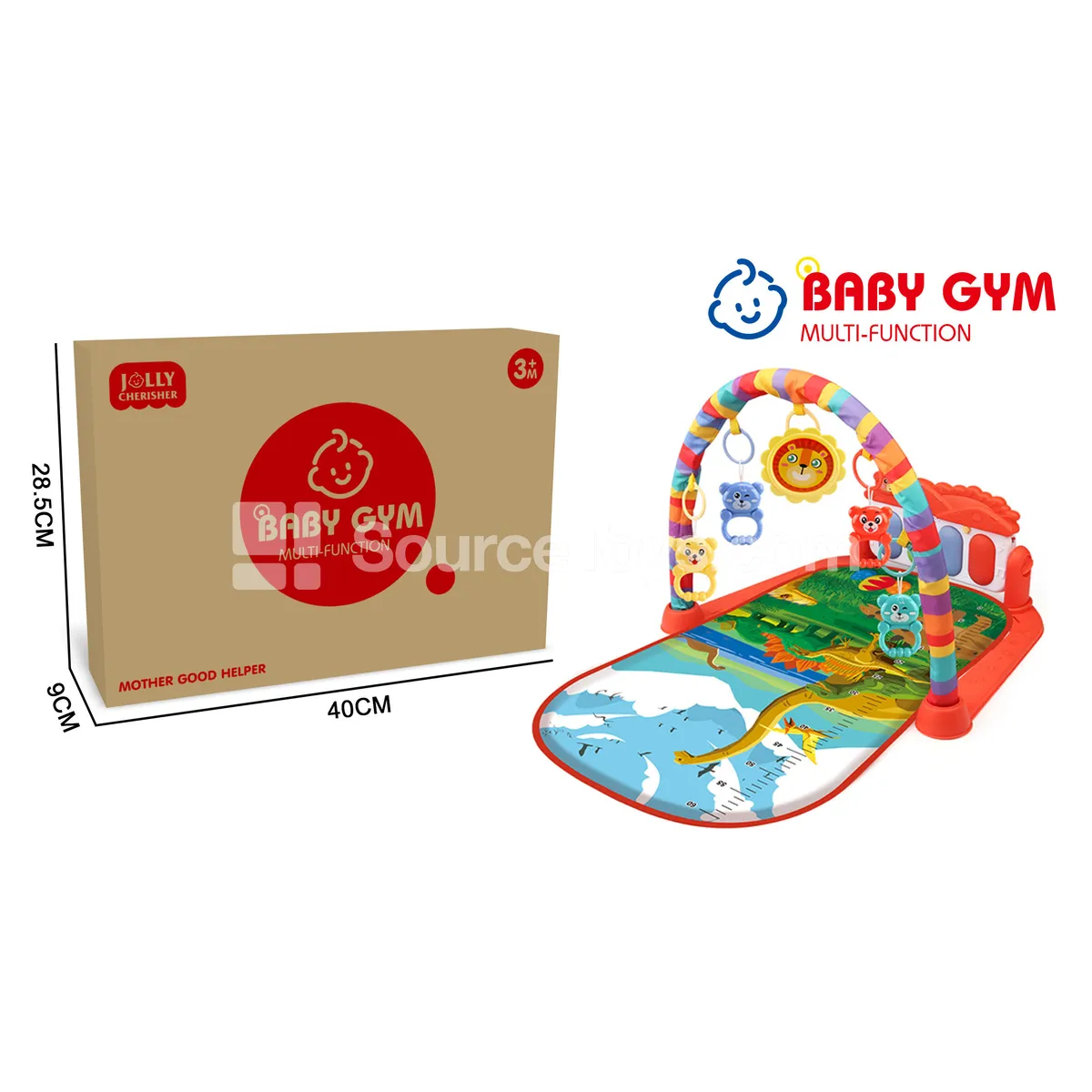 Dinosaur World Foot Piano Baby Playmat Red Dinosaur World Foot Piano Baby Playmat Red
