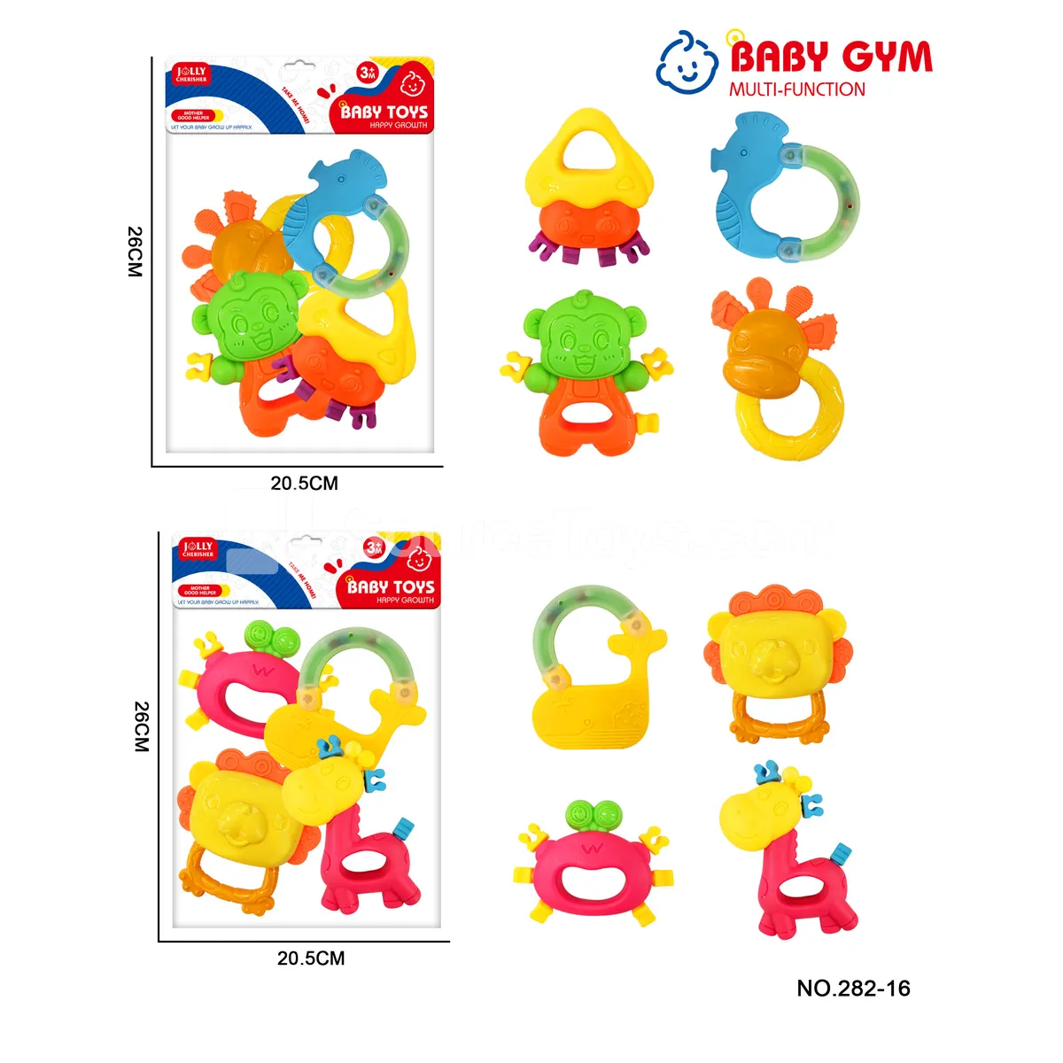 4-Piece Baby Rattle Teether Set 4-Piece Baby Rattle Teether Set