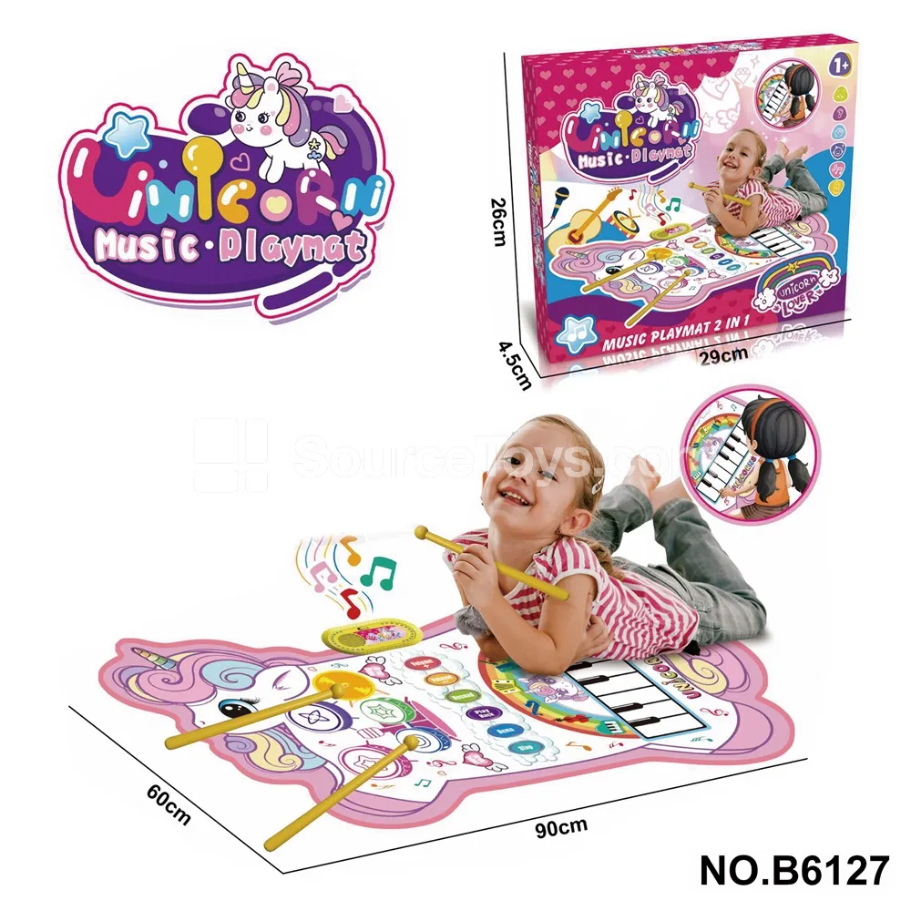 Pink Unicorn Piano & Jazz Drum Music Mat