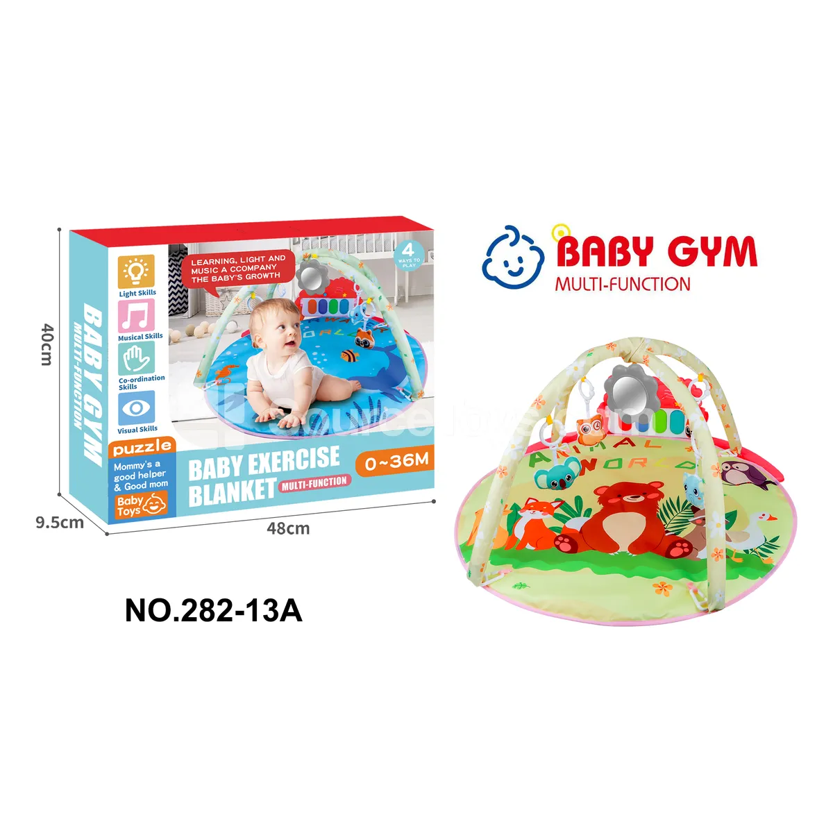 Baby Playmat with Piano and Hanging Toys