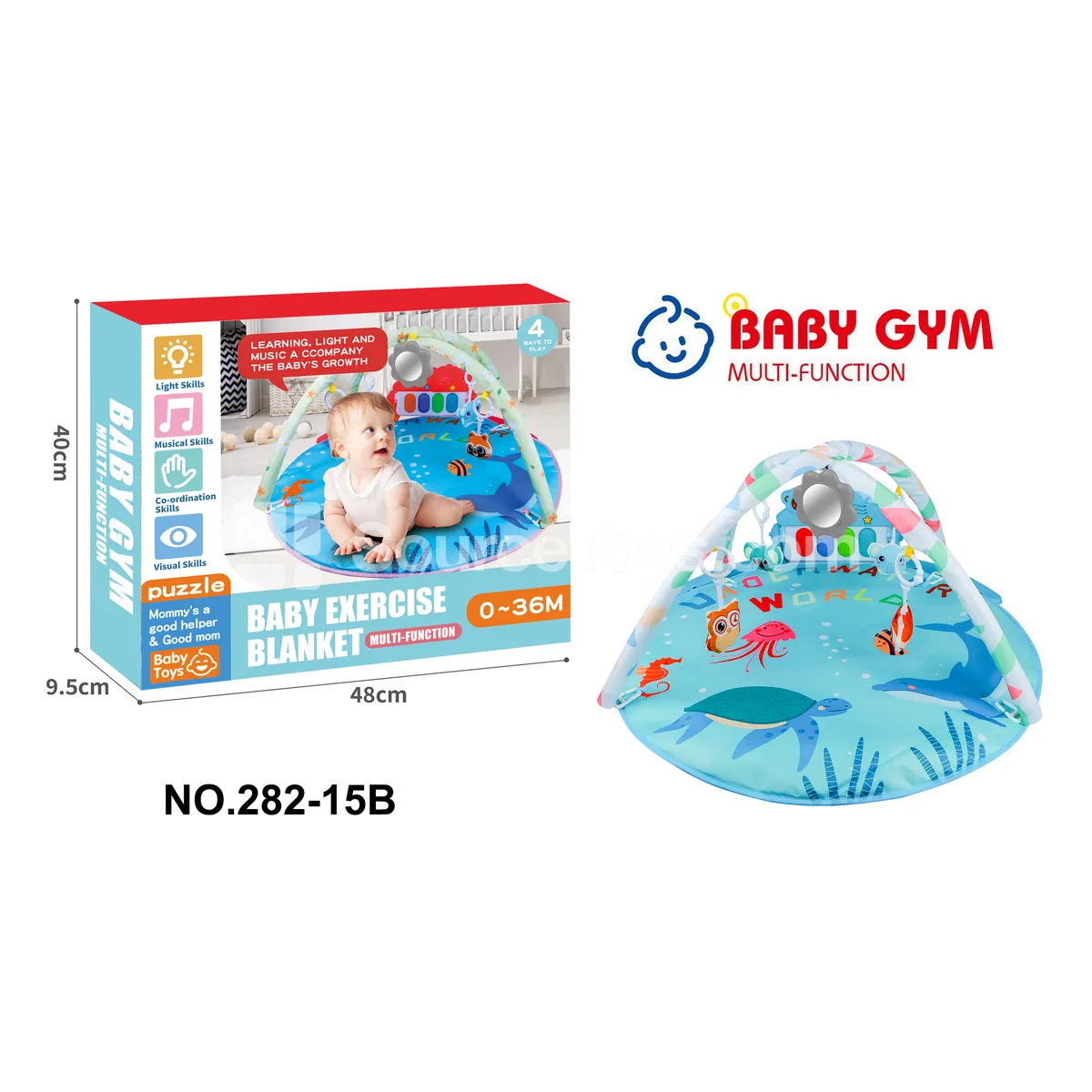 Cartoon Educational Marine Animal Pattern Kick Piano Playmat