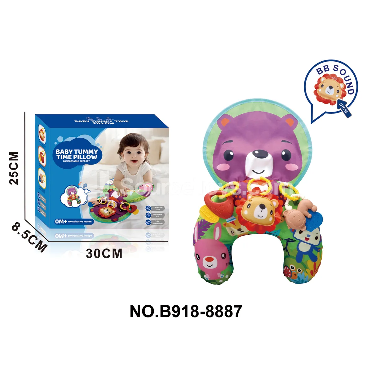 Educational Baby Teether Tummy Time Pillow Educational Baby Teether Tummy Time Pillow