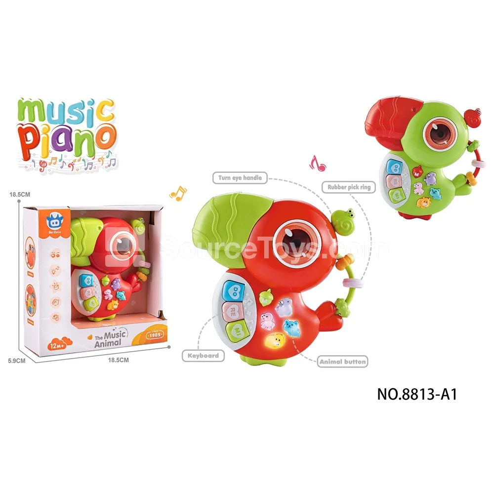 Baby Early Education Educational Cartoon Parrot Electronic Keyboard 2 Colors Assorted