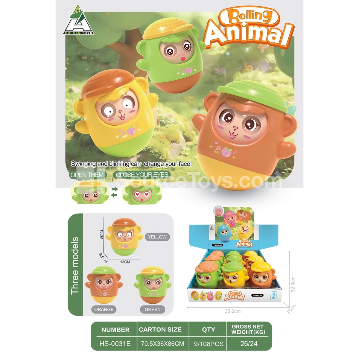 Little Monkey Wobbling Toy (9 PCS)