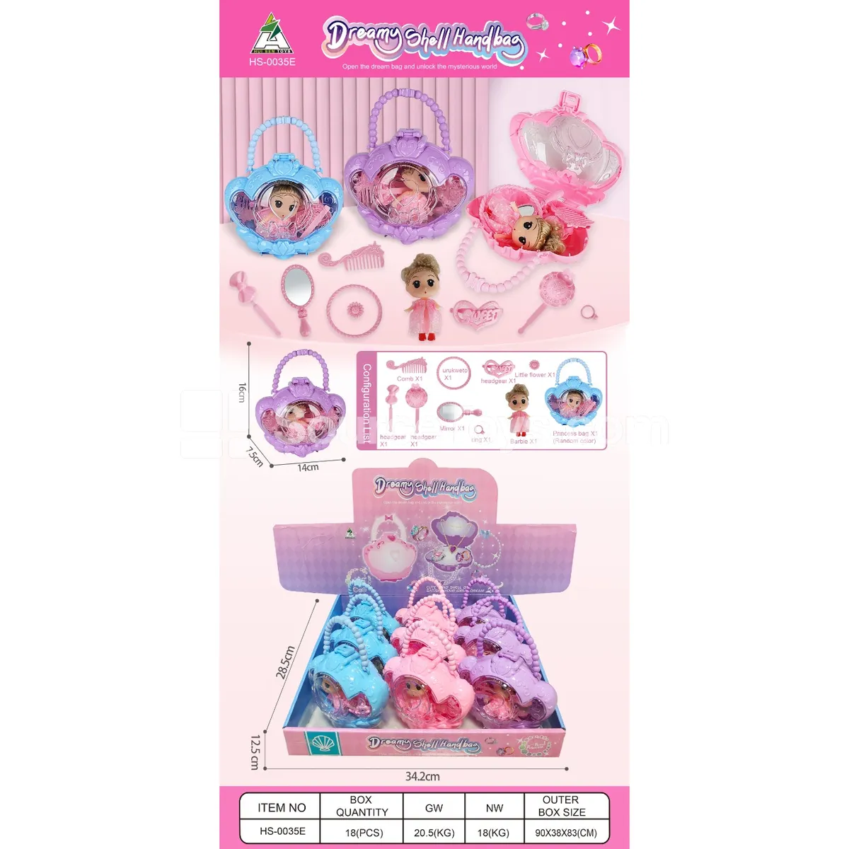 Fashion Princess Heart Purse Set (9pcs)