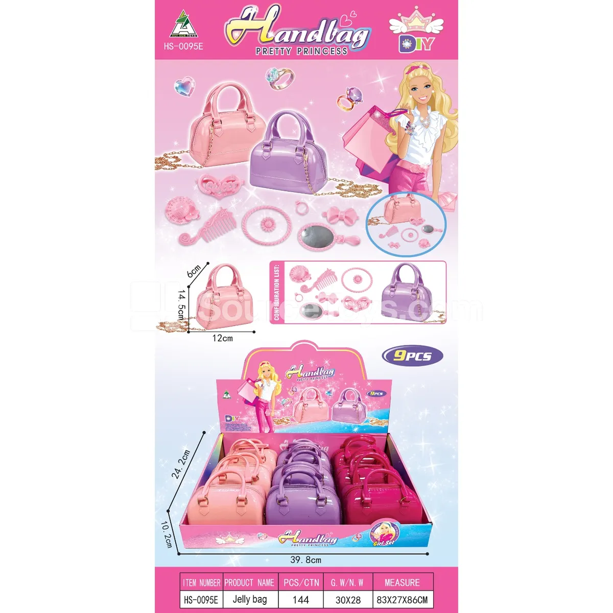 Fashion Handbag Jewelry Soft Case (9 PCS)