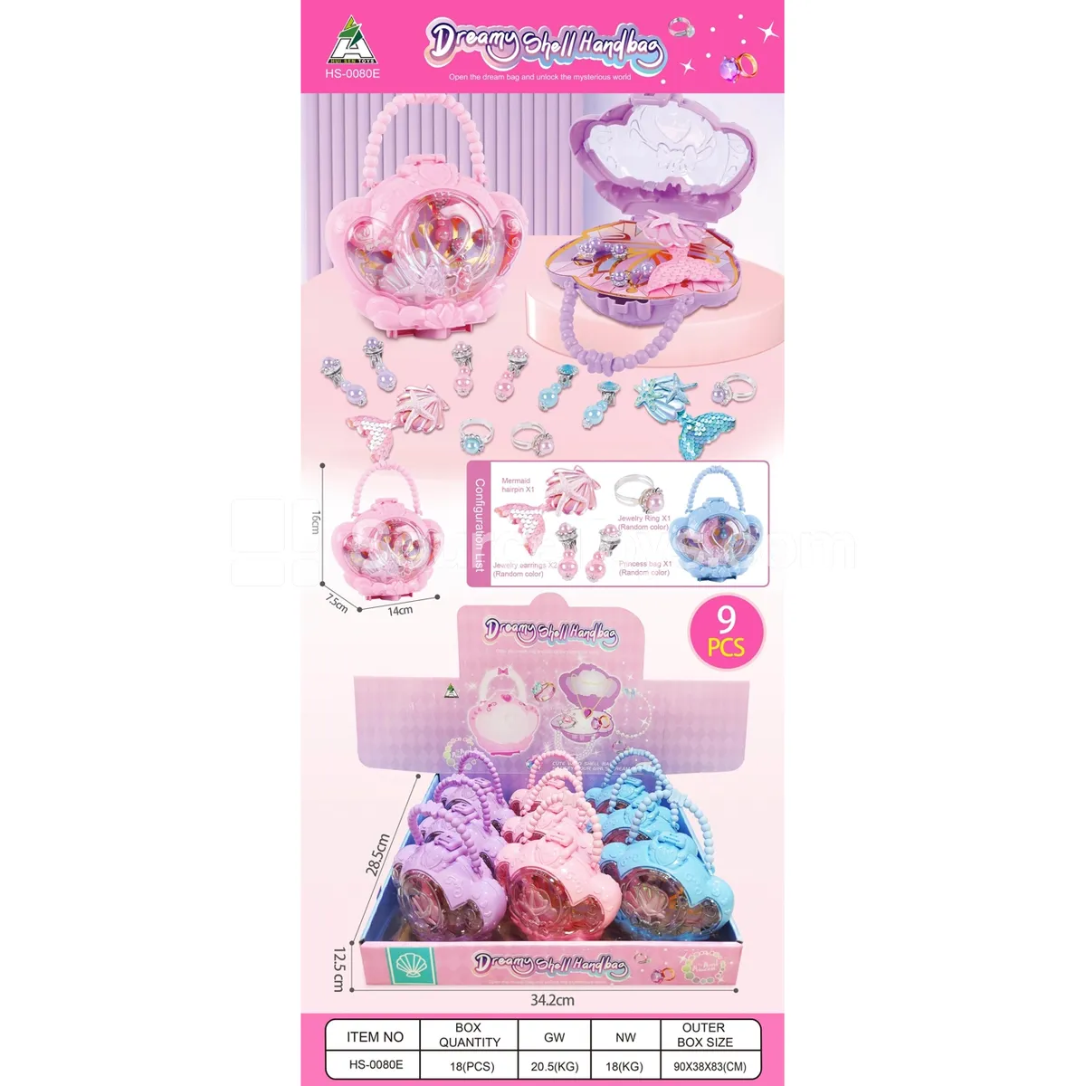 Fashion Doll Bag Set of 9