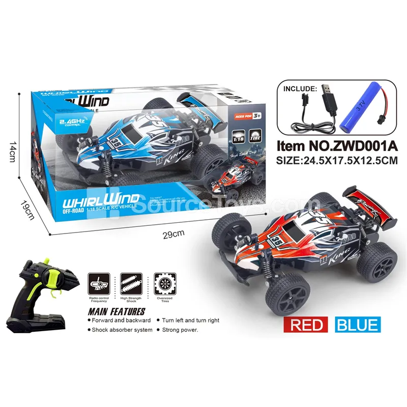 1:18 4-Channel Formula High-Speed RC Car PVC Body 2.4G Battery Included
