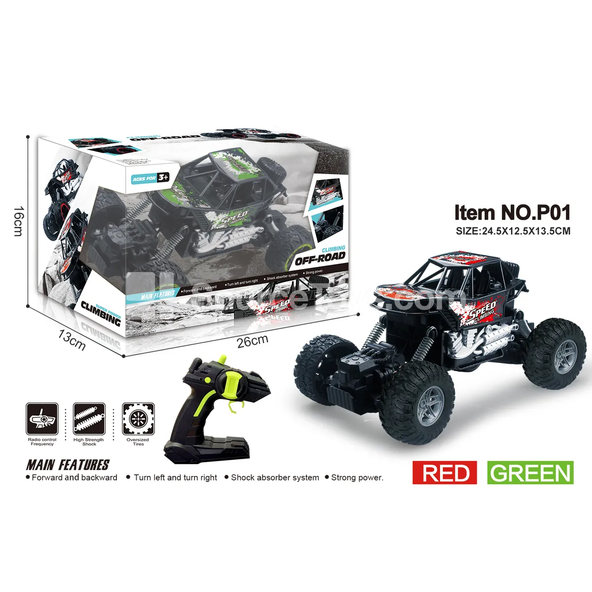 1:20 Scale 2WD Climbing Car with Pad Printing Graffiti (27MHz, Battery Not Included)