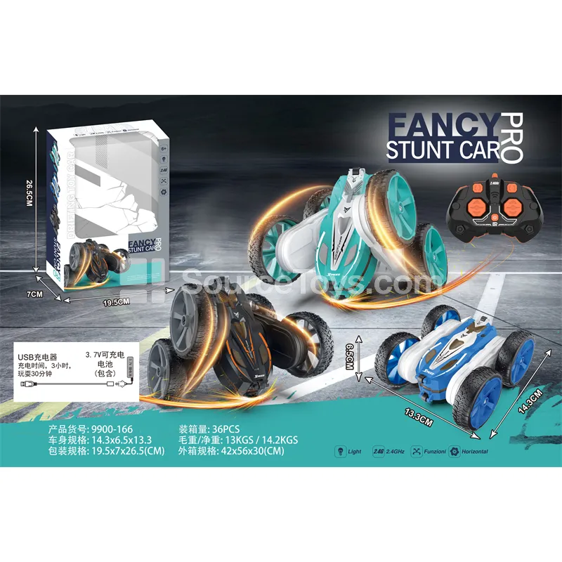 Light-up 2.4G Stunt Car with 4WD and Tumbling Arms