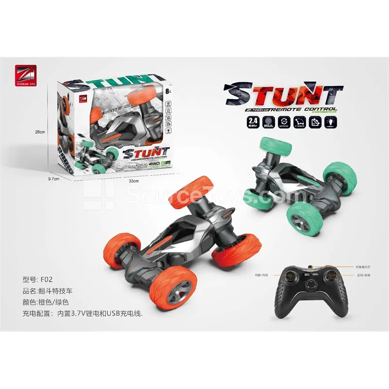 Light & Music 2-Side Stunt Car (2.4G, Battery Not Included)