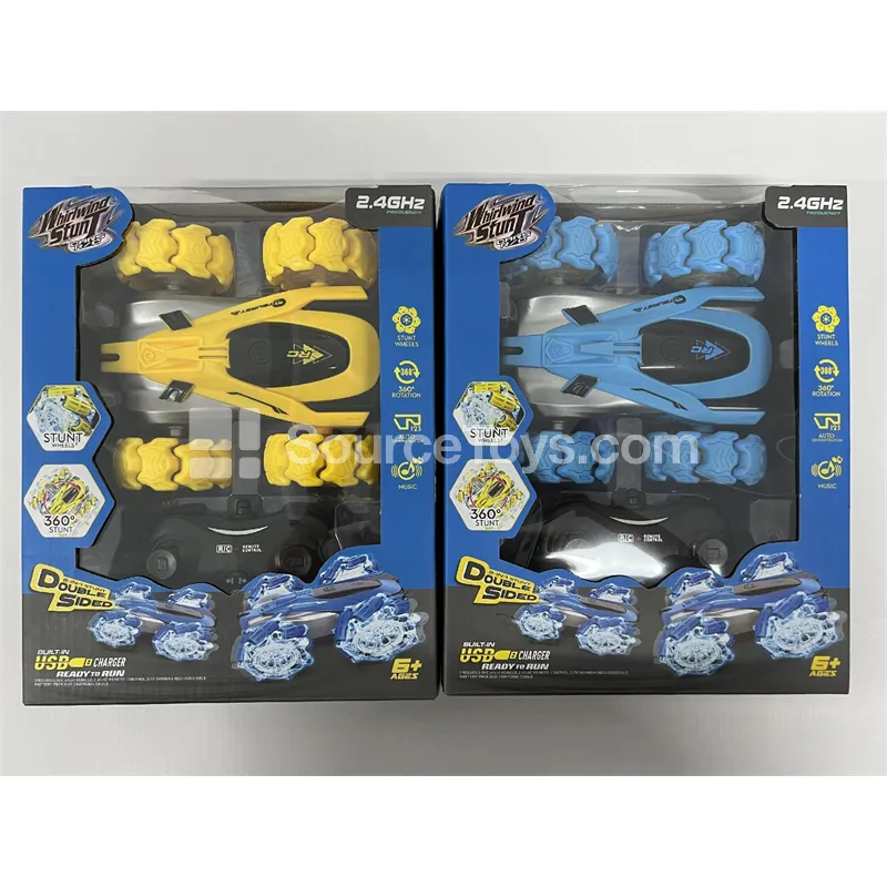 Light & Sound Two-Sided Stunt Car with Wheels 2.4G Battery Included