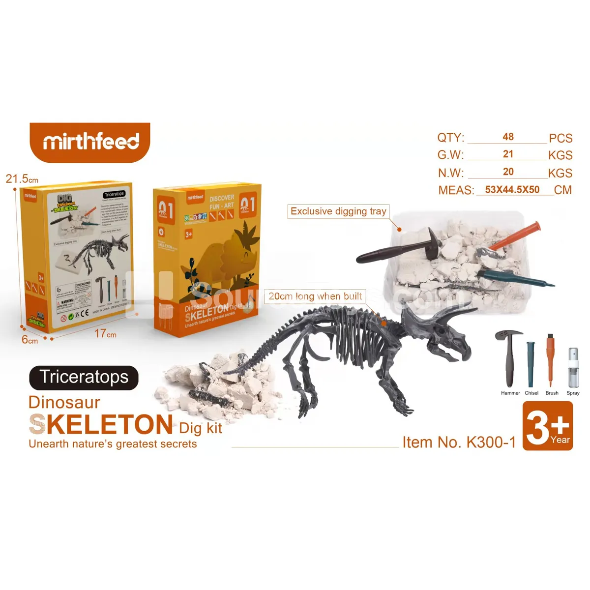 Dinosaur Fossil Dig Kit - Triceratops Dinosaur Fossil Dig Kit - Triceratops