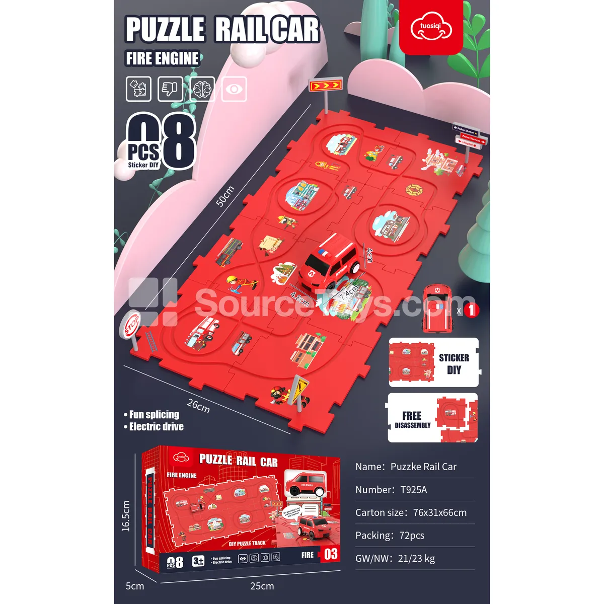 DIY Puzzle Track - Fire Truck DIY Puzzle Track - Fire Truck