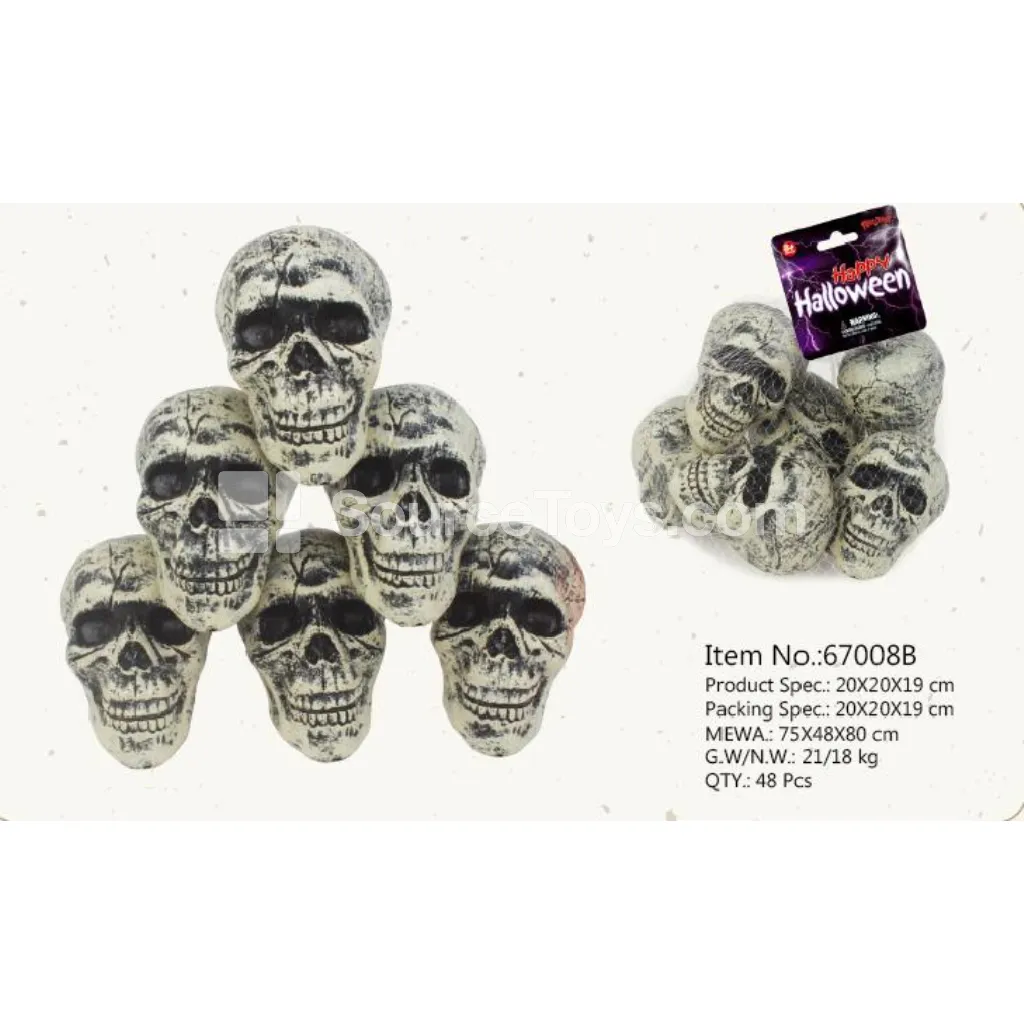 6 Pcs White Skull Figures