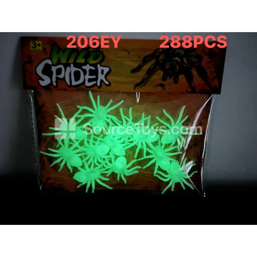Glow-in-the-Dark Small Spiders 10pcs