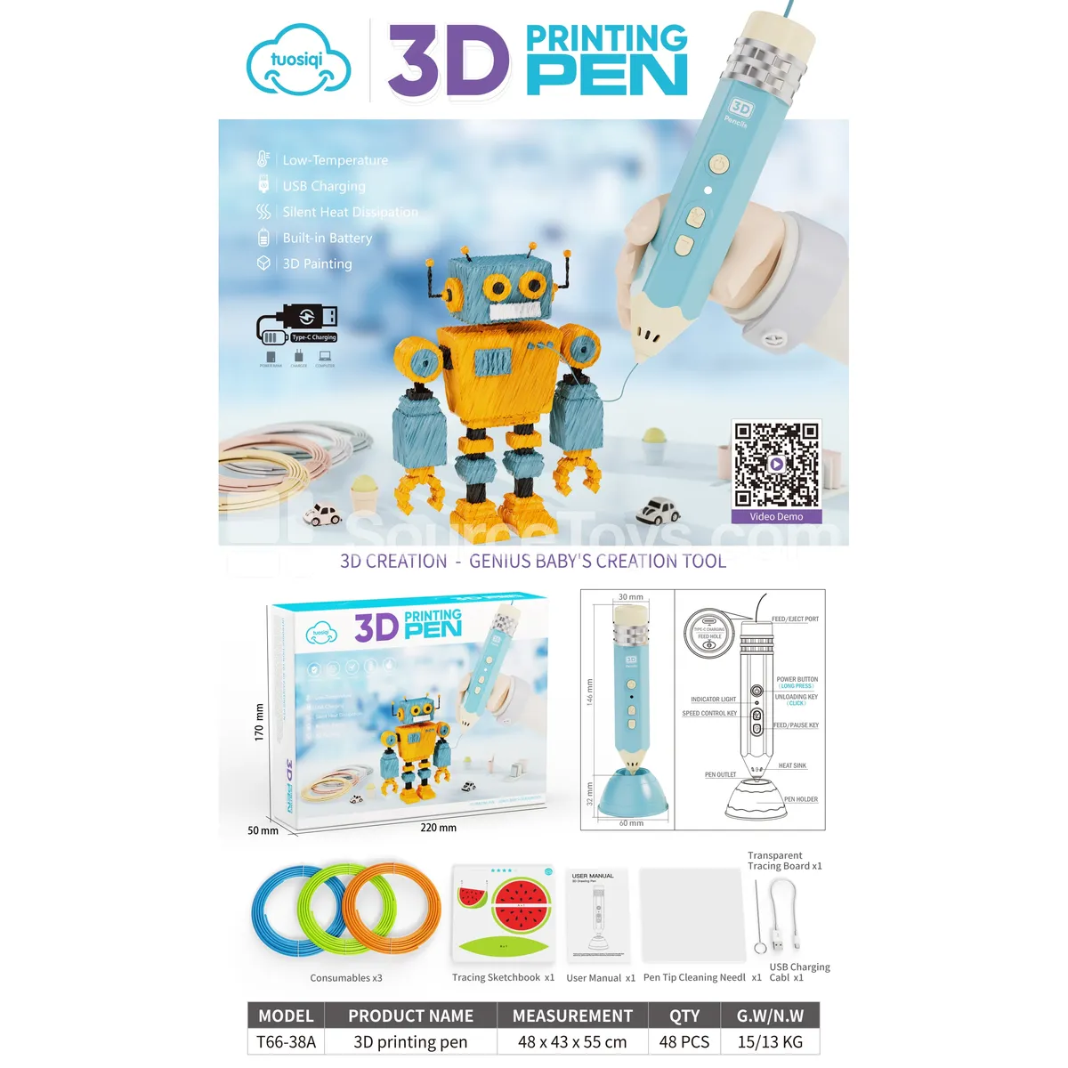 Low-Temp 3D Printing Pen Low-Temp 3D Printing Pen