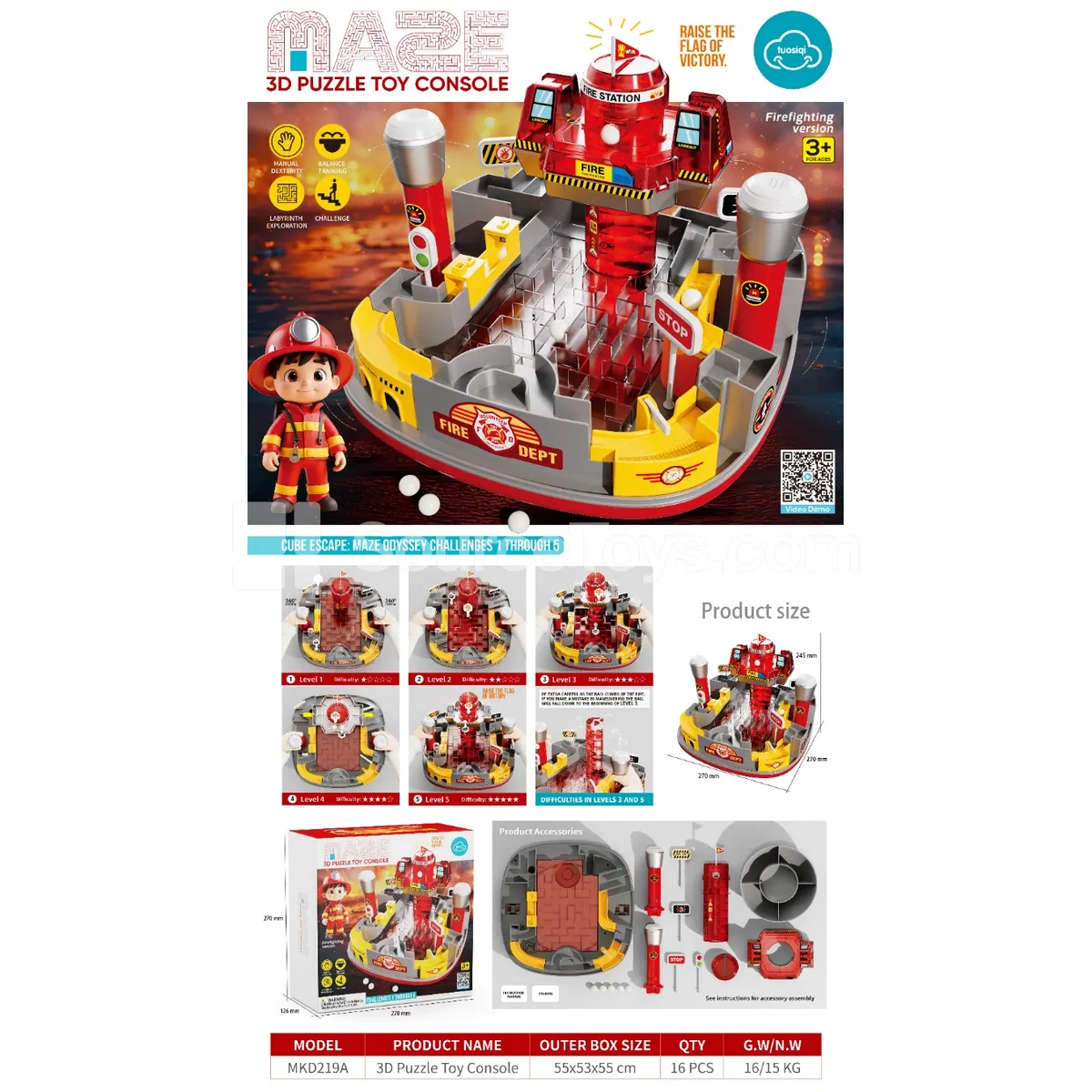 3D Maze Challenge Firefighter Theme 3D Maze Challenge Firefighter Theme