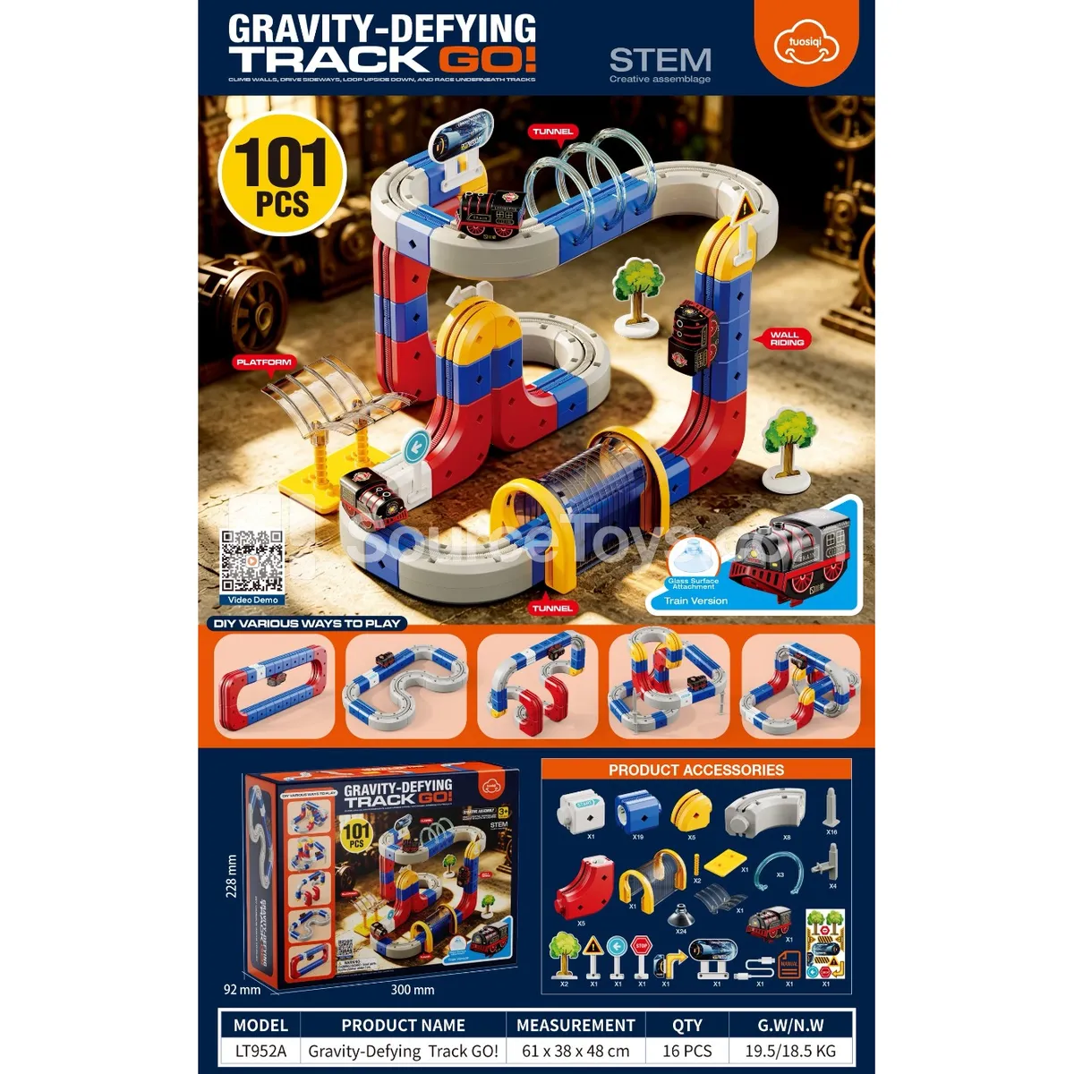 Train Gear Floating Track Car 101pcs