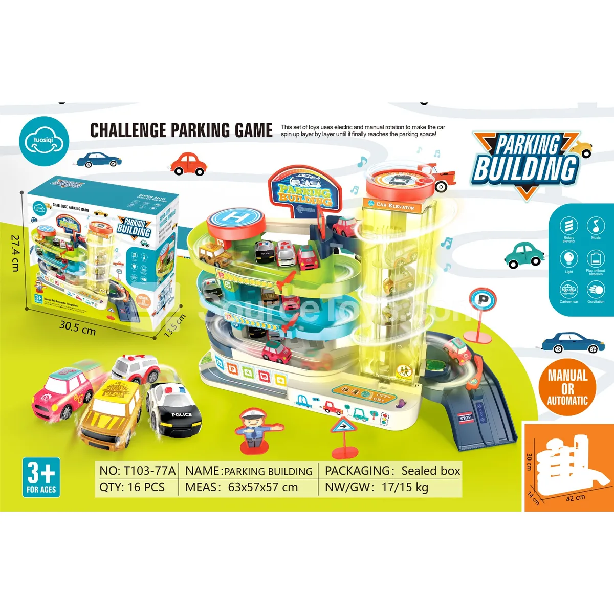 Medium Car Tower with 4 Large Cars Medium Car Tower with 4 Large Cars