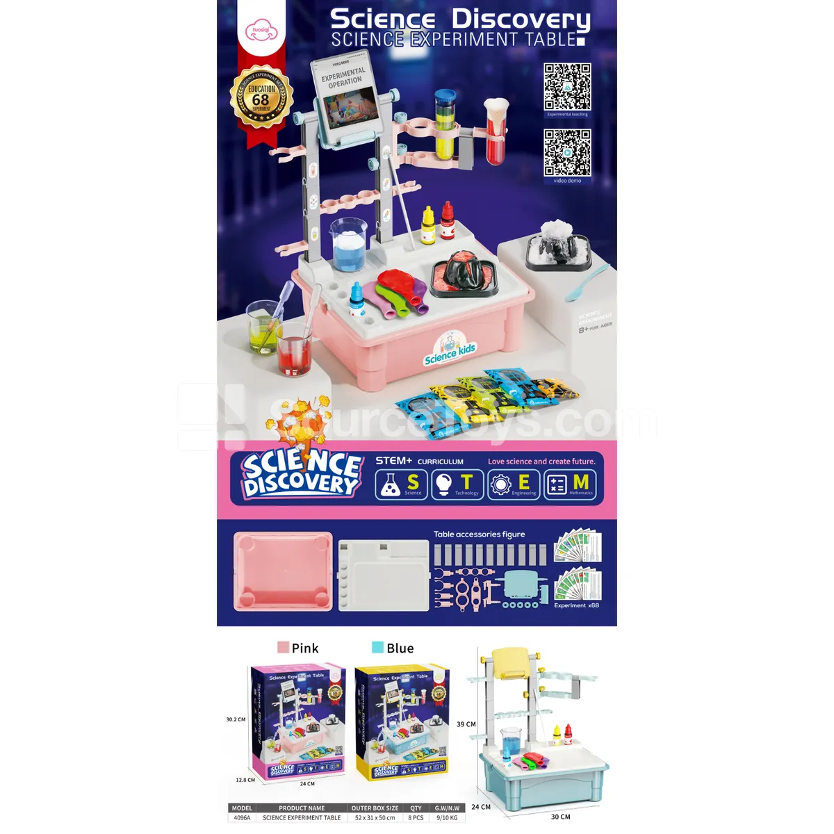 68 Science Experiments Kit - 2 Colors Assorted
