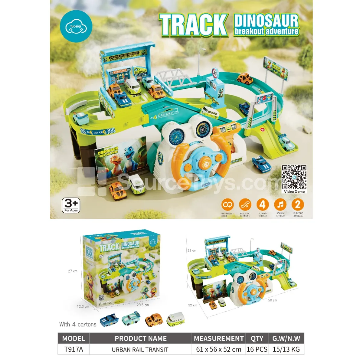Dinosaur Steering Wheel Traffic Track