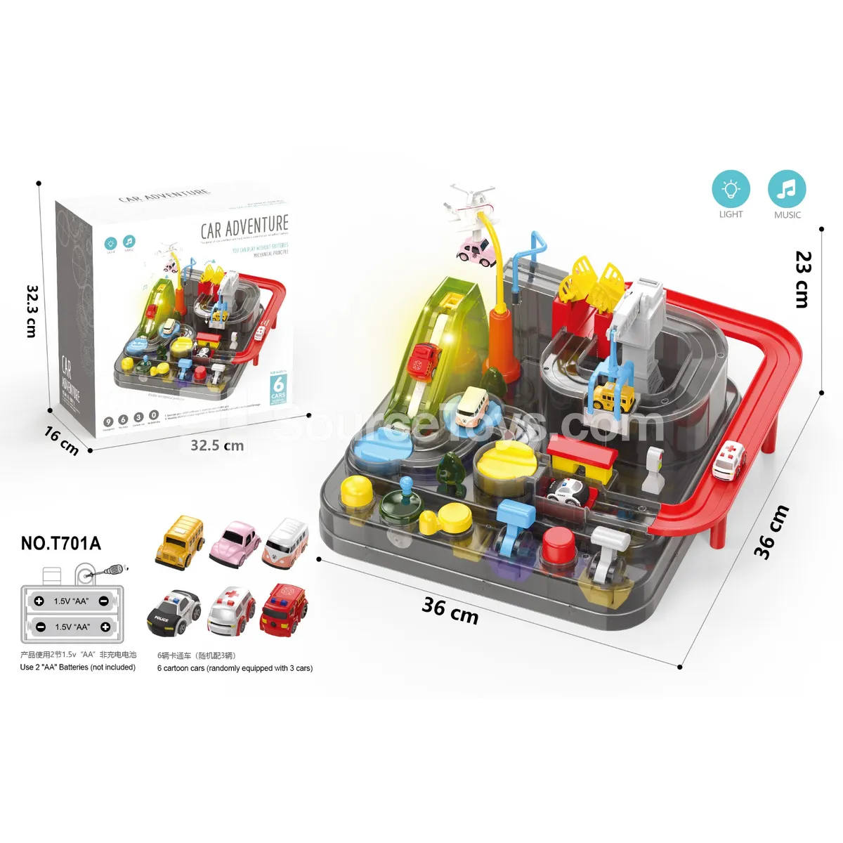 6-Button Adventure Transparent Track Set with 3 Cars (Sound & Light) 6-Button Adventure Transparent Track Set with 3 Cars (Sound & Light)