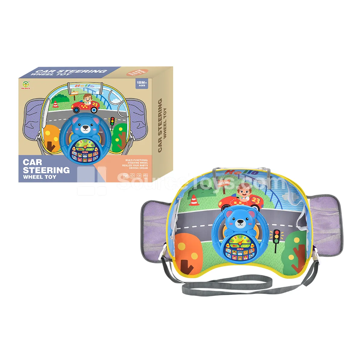 Bear-Shaped Car Seat Tray Steering Wheel