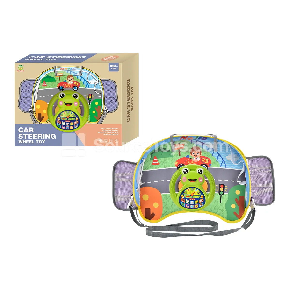 Frog-Shaped Safety Seat Tray Steering Wheel