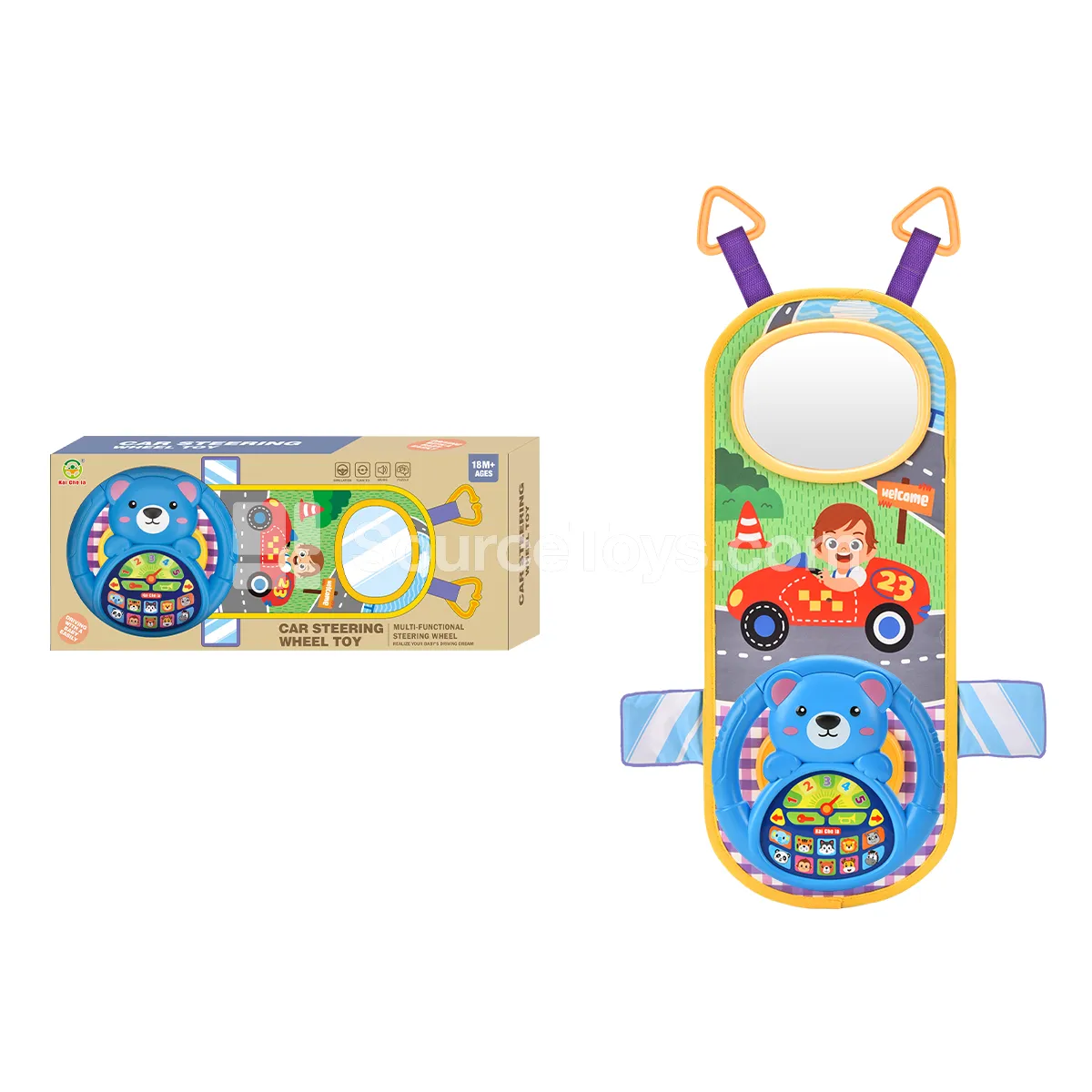Bear-Shaped Fabric Steering Wheel Toy