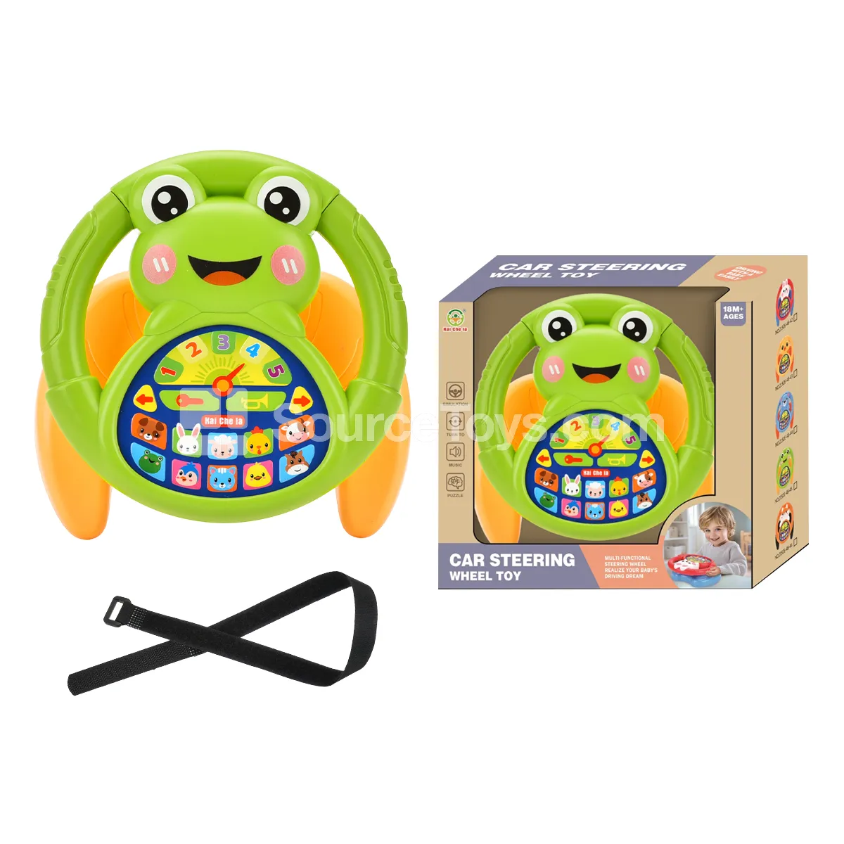 Frog Steering Wheel Learning Toy with U Base Frog Steering Wheel Learning Toy with U Base