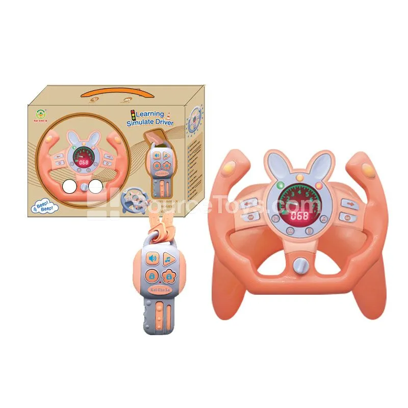 U-Shape 360° Rotating Racing Wheel Toy Set with Bunny Design