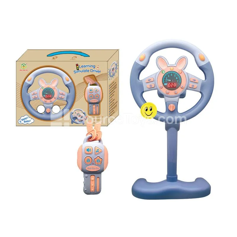 Steering Wheel Toy with Bunny Driver Set, 360° Rotating Steering Wheel Toy with Bunny Driver Set, 360° Rotating