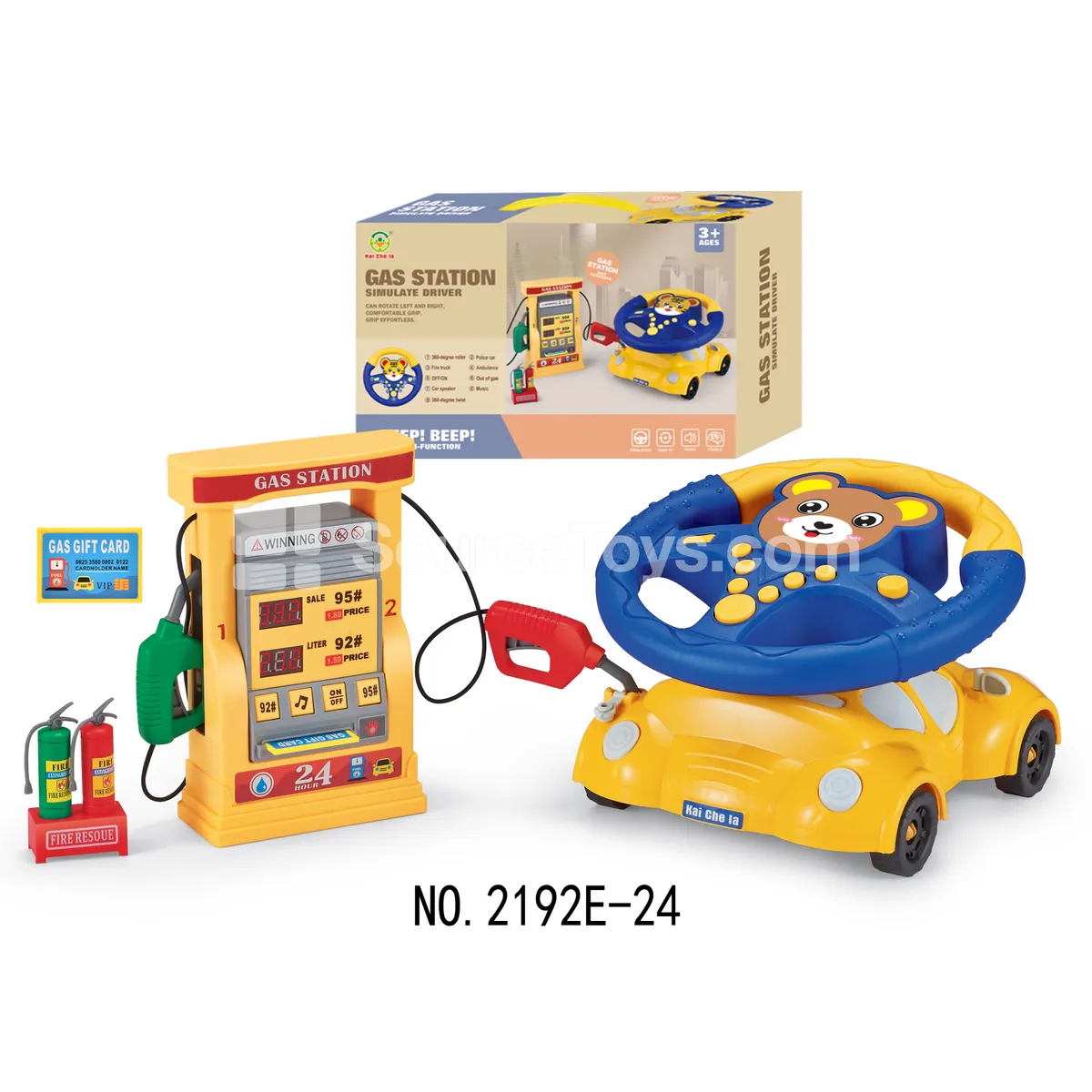 Steering Wheel Bear Cart with Gas Station Digital Display Set Steering Wheel Bear Cart with Gas Station Digital Display Set