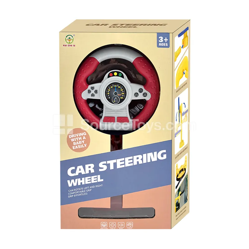 Standing Steering Wheel Toy 2-Button Simulation Red Standing Steering Wheel Toy 2-Button Simulation Red