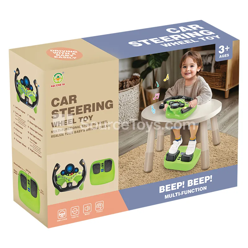 Steering Wheel & Pedal Racing Set - Green