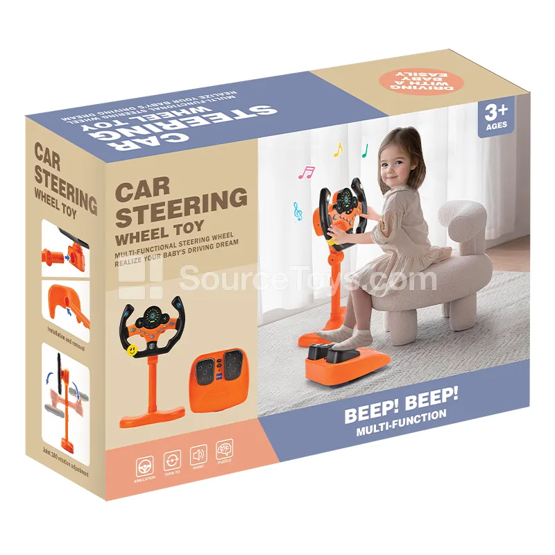 Steering Wheel Racing Car Driving Floor Set Orange Steering Wheel Racing Car Driving Floor Set Orange