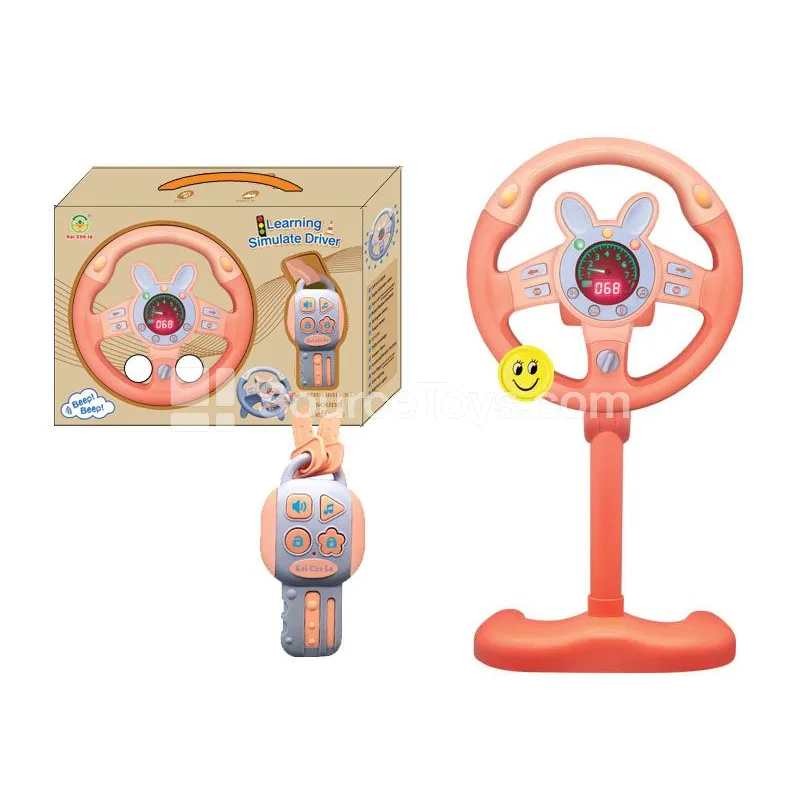 Steering Wheel Toy with Rabbit Driver Set, 360° Rotation Steering Wheel Toy with Rabbit Driver Set, 360° Rotation
